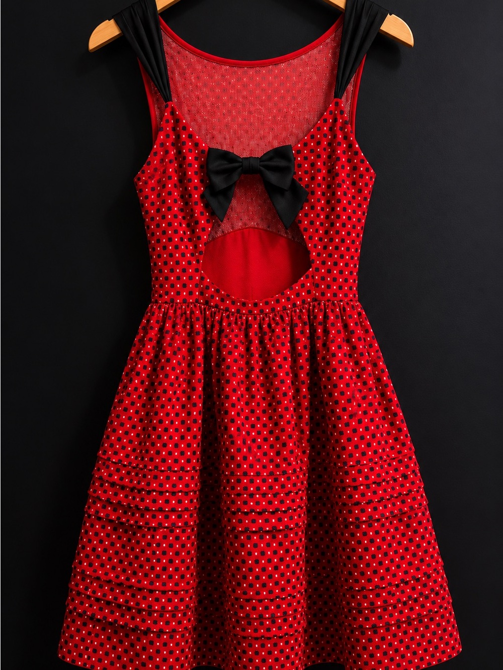 vintage MIU MIU Retro Vibes Red Midi Dress w/ Bow & POCKETS! (S)
